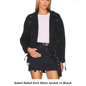 Free People Rebel Knit Moto Jacket